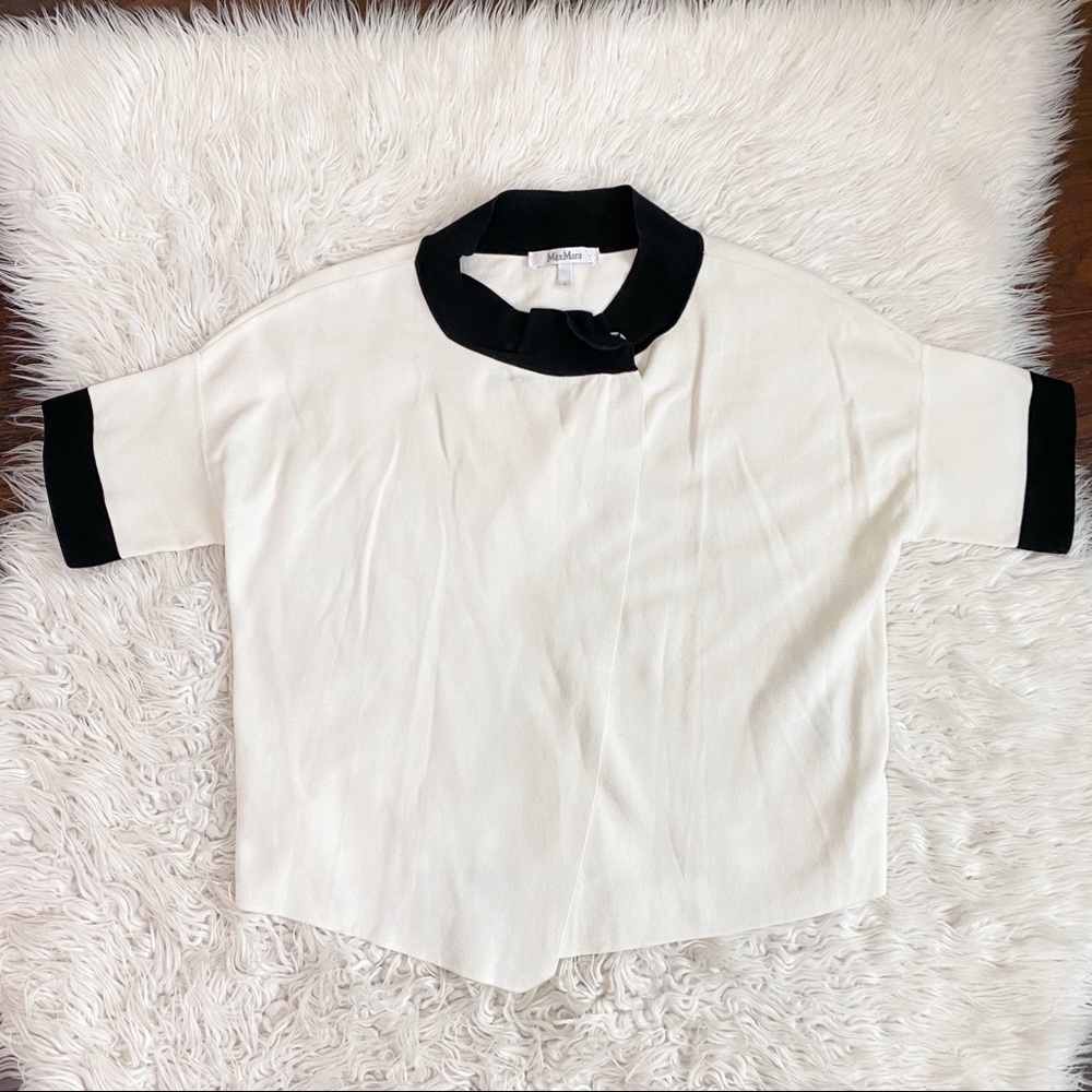 MaxMara Split Front Cropped Light Sweater - Picture 1 of 6